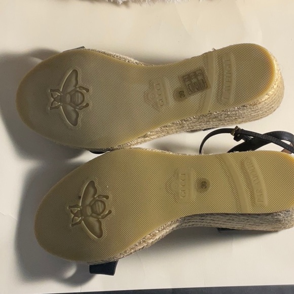 Gucci-WOMEN'S LEATHER PLATFORM ESPADRILLE - Picture 5 of 5